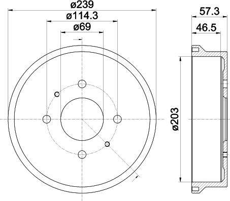 HELLA 8DT 355 303-041 - Тормозной барабан autosila-amz.com