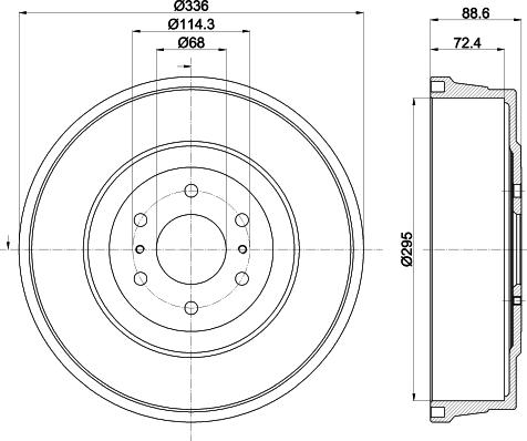 HELLA 8DT 355 303-331 - Тормозной барабан autosila-amz.com