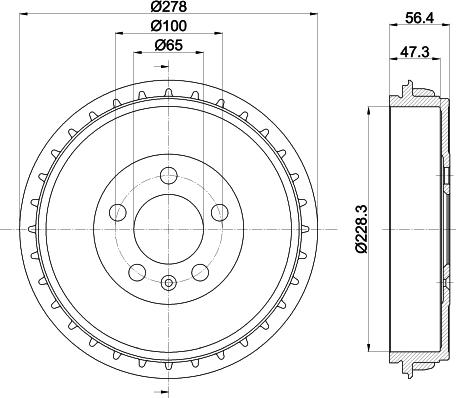 HELLA 8DT 355 303-251 - Тормозной барабан autosila-amz.com