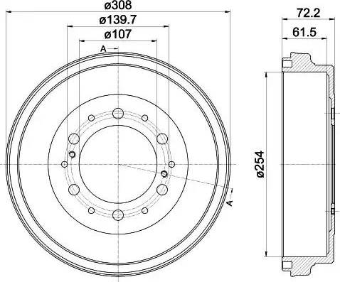 HELLA 8DT 355 302-541 - Тормозной барабан autosila-amz.com