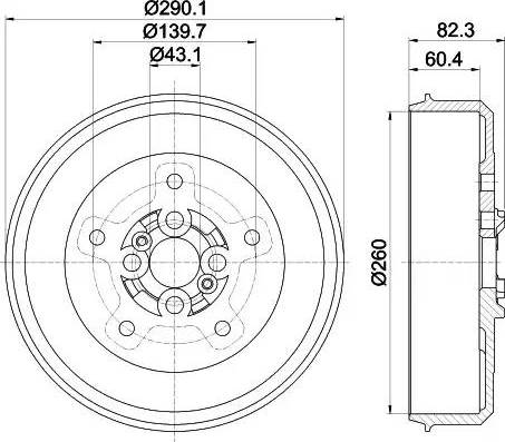 HELLA 8DT 355 302-501 - Тормозной барабан autosila-amz.com