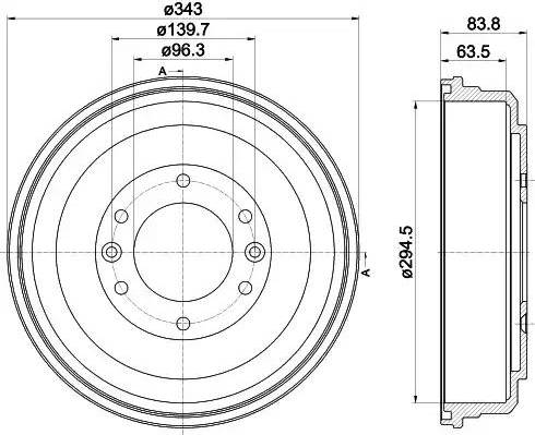 HELLA 8DT 355 302-581 - Тормозной барабан autosila-amz.com