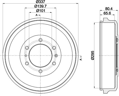 HELLA 8DT 355 302-661 - Тормозной барабан autosila-amz.com