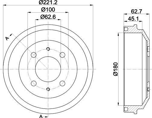 HELLA 8DT 355 302-681 - Тормозной барабан autosila-amz.com