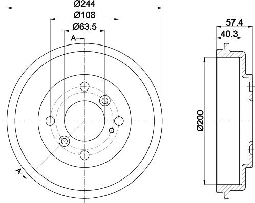 HELLA 8dt355302631 - Тормозной барабан autosila-amz.com