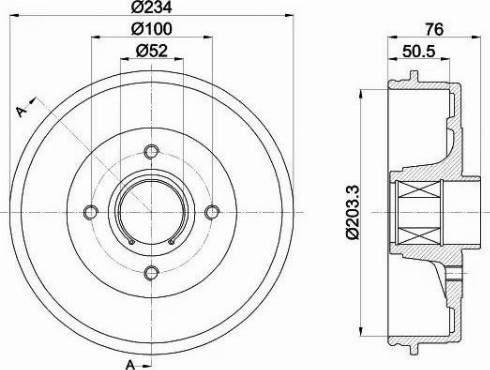 HELLA 8DT 355 302-831 - Тормозной барабан autosila-amz.com