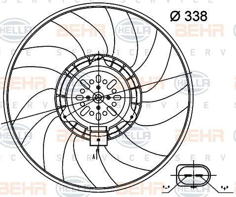 HELLA 8EW 351 000-484 - Вентилятор, охлаждение двигателя autosila-amz.com