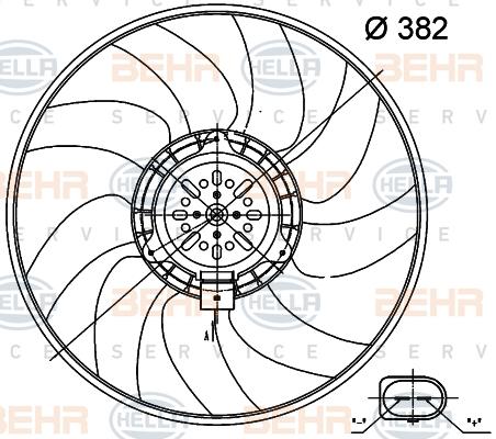 HELLA 8EW 351 000-474 - Вентилятор, охлаждение двигателя autosila-amz.com