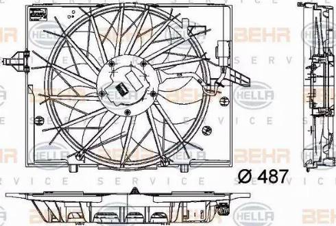 HELLA 8EW 351 034-271 - Вентилятор, охлаждение двигателя autosila-amz.com