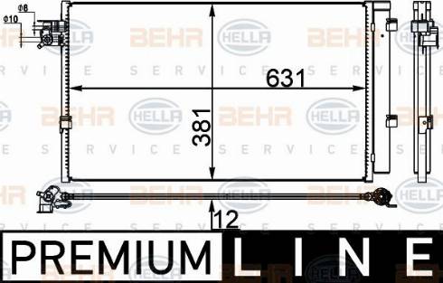 HELLA 8FC 351 004-541 - Конденсатор кондиционера autosila-amz.com