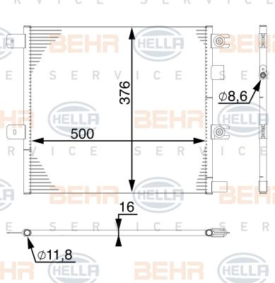 HELLA 8FC 351 008-664 - Конденсатор кондиционера autosila-amz.com