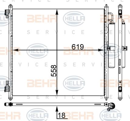 HELLA 8FC 351 003-694 - Конденсатор кондиционера autosila-amz.com