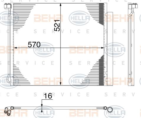 HELLA 8FC 351 100-704 - Конденсатор кондиционера autosila-amz.com