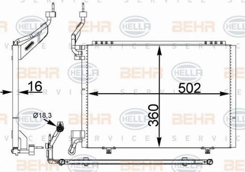 HELLA 8FC 351 344-221 - Конденсатор кондиционера autosila-amz.com