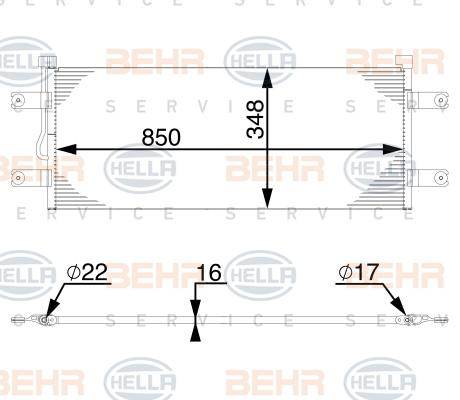 HELLA 8FC 351 343-224 - Конденсатор кондиционера autosila-amz.com