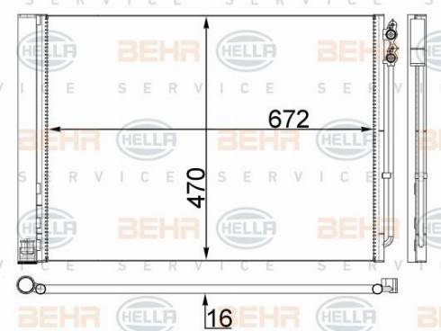 HELLA 8FC 351 309-144 - Конденсатор кондиционера autosila-amz.com