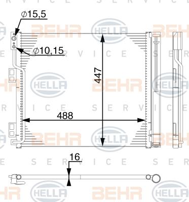 HELLA 8FC 351 309-184 - Конденсатор кондиционера autosila-amz.com