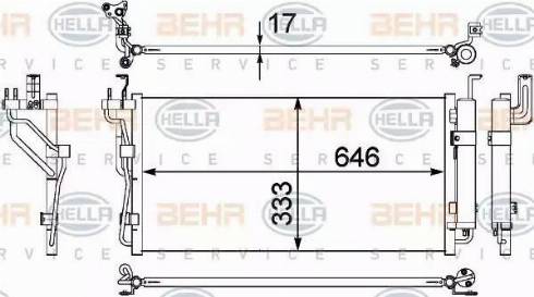 HELLA 8FC 351 304-401 - Конденсатор кондиционера autosila-amz.com