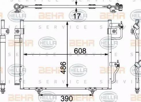 HELLA 8FC 351 304-081 - Конденсатор кондиционера autosila-amz.com