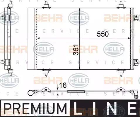 HELLA 8FC 351 304-281 - Конденсатор кондиционера autosila-amz.com