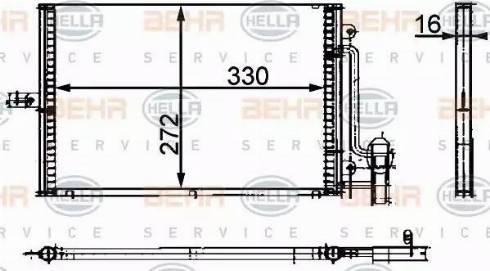 HELLA 8FC 351 300-694 - Конденсатор кондиционера autosila-amz.com