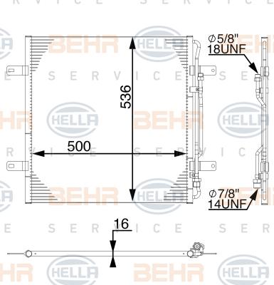 HELLA 8FC 351 300-144 - Конденсатор кондиционера autosila-amz.com