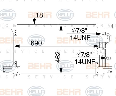 HELLA 8FC 351 300-134 - Конденсатор кондиционера autosila-amz.com