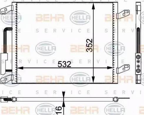 HELLA 8FC 351 301-101 - Конденсатор кондиционера autosila-amz.com