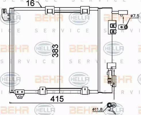 HELLA 8FC 351 301-374 - Конденсатор кондиционера autosila-amz.com