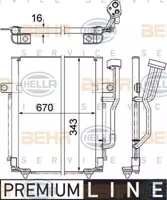 HELLA 8FC 351 303-621 - Конденсатор кондиционера autosila-amz.com