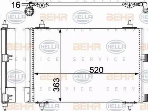 HELLA 8FC 351 303-374 - Конденсатор кондиционера autosila-amz.com