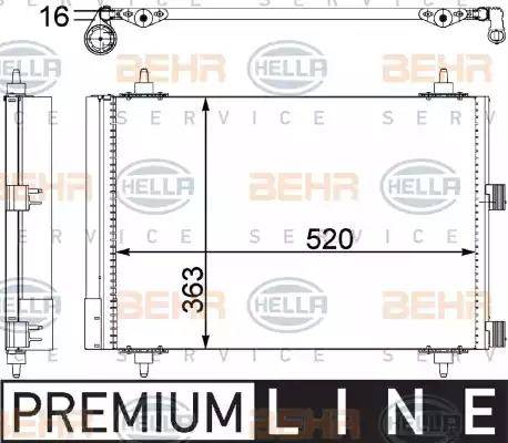 HELLA 8FC 351 303-371 - Конденсатор кондиционера autosila-amz.com