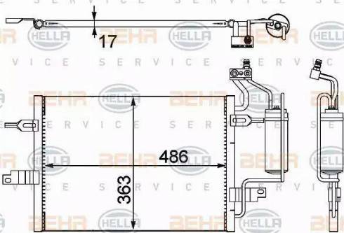 HELLA 8FC 351 302-481 - Конденсатор кондиционера autosila-amz.com