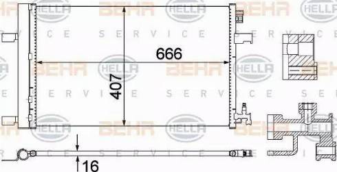 HELLA 8FC 351 310-624 - Конденсатор кондиционера autosila-amz.com