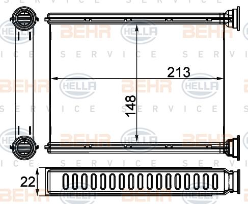 HELLA 8FH 351 511-604 - Теплообменник, отопление салона autosila-amz.com