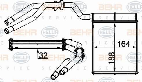 HELLA 8FH 351 511-684 - Теплообменник, отопление салона autosila-amz.com