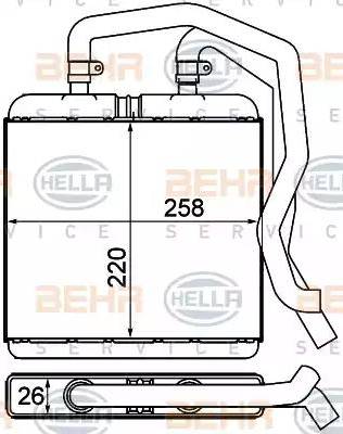 HELLA 8FH 351 000-601 - Теплообменник, отопление салона autosila-amz.com