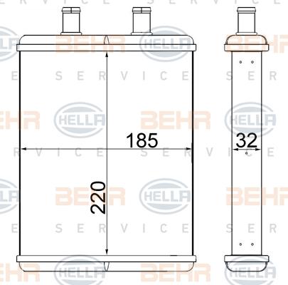 HELLA 8FH 351 000-154 - Теплообменник, отопление салона autosila-amz.com