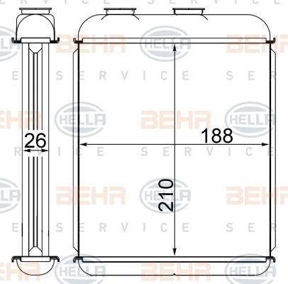 HELLA 8FH 351 024-274 - Теплообменник, отопление салона autosila-amz.com