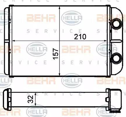 HELLA 8FH 351 308-231 - Теплообменник, отопление салона autosila-amz.com