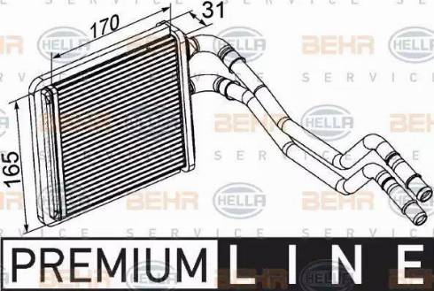 HELLA 8FH 351 315-591 - Теплообменник, отопление салона autosila-amz.com