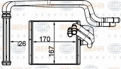 HELLA 8FH 351 315-604 - Теплообменник, отопление салона autosila-amz.com