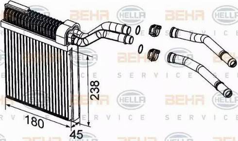 HELLA 8FH 351 315-611 - Теплообменник, отопление салона autosila-amz.com