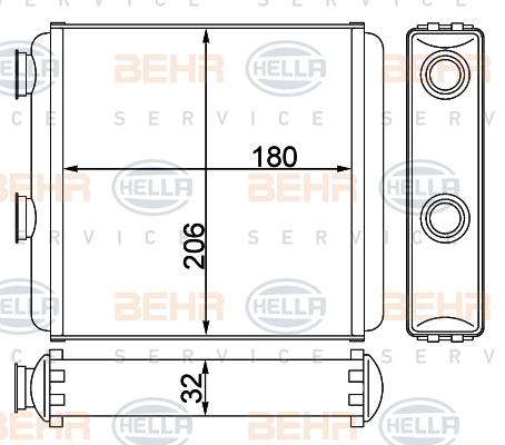 HELLA 8FH 351 311-234 - Теплообменник, отопление салона autosila-amz.com