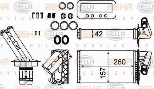 HELLA 8FH 351 311-714 - Теплообменник, отопление салона autosila-amz.com