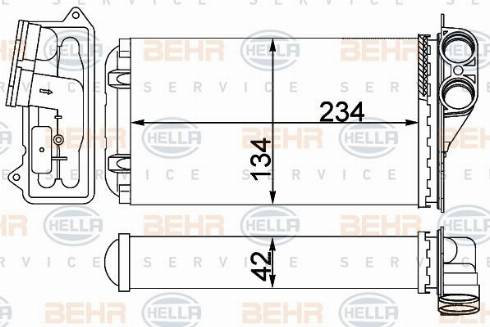 HELLA 8FH 351 331-424 - Теплообменник, отопление салона autosila-amz.com