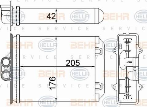 HELLA 8FH 351 331-384 - Теплообменник, отопление салона autosila-amz.com