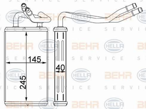 HELLA 8FH 351 333-044 - Теплообменник, отопление салона autosila-amz.com