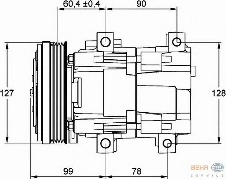 HELLA 8FK 351 113-081 - Компрессор кондиционера autosila-amz.com