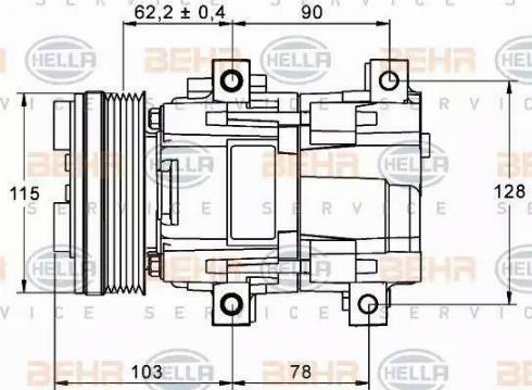 HELLA 8FK 351 113-301 - Компрессор кондиционера autosila-amz.com